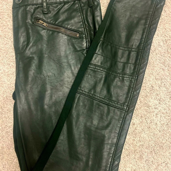 ⭐️Anthropologie Pilcro & Letterpress green faux leather sz 27 - Picture 2 of 7